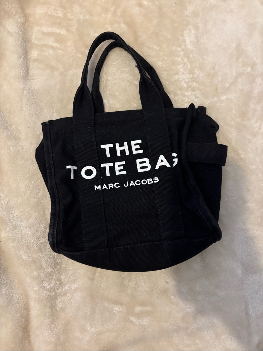 Marc Jacobs Black Canvas Tote with White Logo